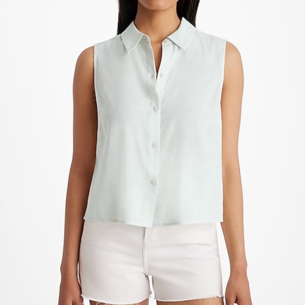 Express Linen Blend Sleeveless Top